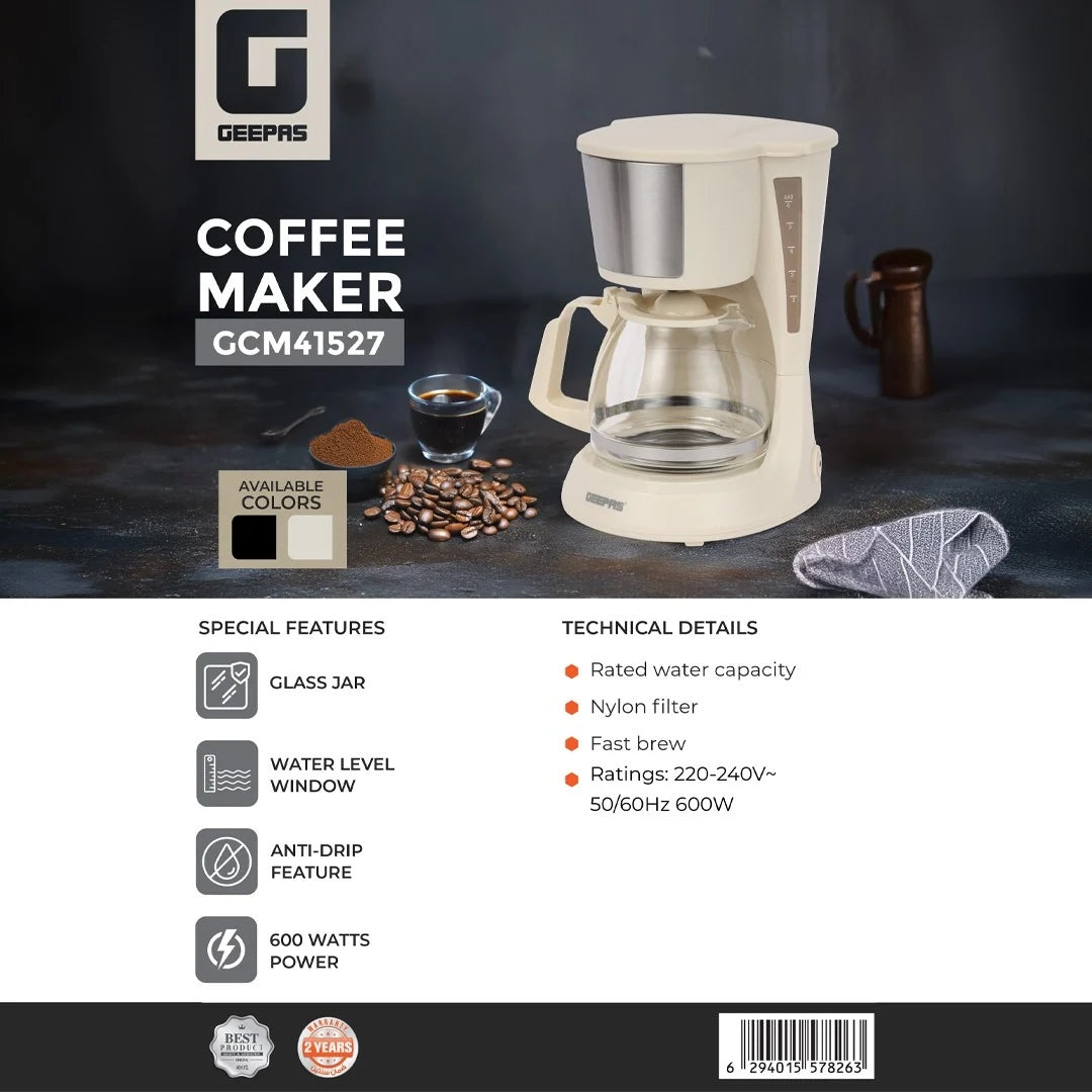 Geepas Coffee Maker GCM41527, Beige