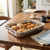 Jiham Stainless Steel Tray with Twin Handles Silver – 36×26cm