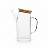 ear Glass Oil Dispenser Pot with Bamboo Lid – 1 Litre - Al Kabayel Discount Centreear Glass Oil Dispenser Pot with Bamboo Lid – 1 LitreOil DispensersAKDCAl Kabayel Discount Centre