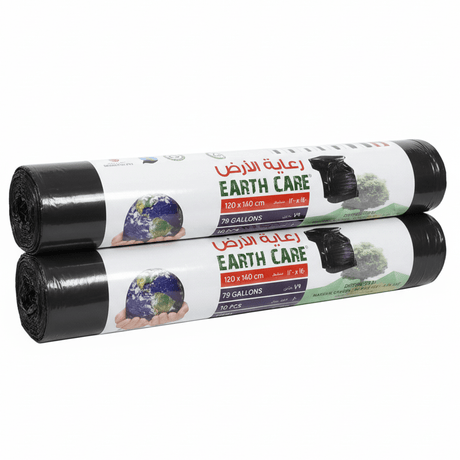 Earthcare Black Heavy - Duty Garbage Bags 79 Gallon 120x140 cm – 10 Bags x Pack of 2 - Al Kabayel Discount CentreEarthcare Black Heavy - Duty Garbage Bags 79 Gallon 120x140 cm – 10 Bags x Pack of 2DisposablesEARTHCAREAl Kabayel Discount Centre