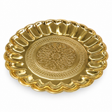 Round Metal Serving Tray Gold  - 30cm