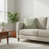 Woven Pattern Cushion Sage Green & Cream - 40cm