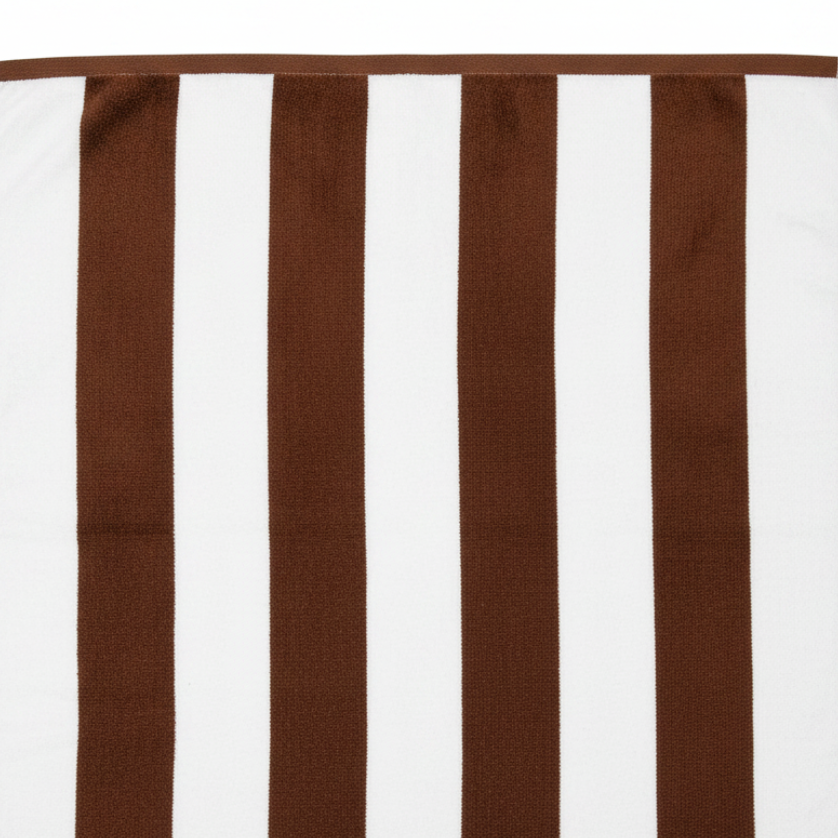 BTC Bath Towel Brown & White Striped - 70×140cm