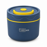 Plastic & Stainless Steel Round Lunch Box Blue – 10×10cm