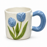 Ceramic Mug with Blue Handle - 400ml