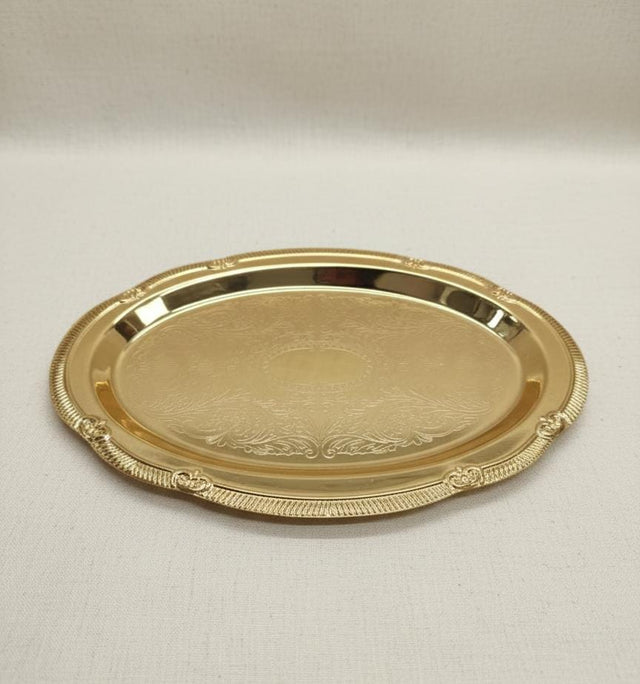 Edelolanz Gold Oval Shape Steel Tray 24×16 cm – Glossy Polished Finish, Lightweight & Durable, Perfect for Modern Table Settings - Al Kabayel Discount CentreEdelolanz Gold Oval Shape Steel Tray 24×16 cm – Glossy Polished Finish, Lightweight & Durable, Perfect for Modern Table SettingsServing TraysEDELOLANZAl Kabayel Discount Centre