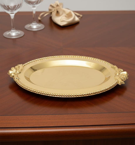 Edelolanz Gold Oval Steel Tray 27×18 cm – Stylish Luxury Tray, Smooth Finish with Glossy Shine, Ideal for Serving or Home Décor Use - Al Kabayel Discount CentreEdelolanz Gold Oval Steel Tray 27×18 cm – Stylish Luxury Tray, Smooth Finish with Glossy Shine, Ideal for Serving or Home Décor UseServing TraysEDELOLANZAl Kabayel Discount Centre