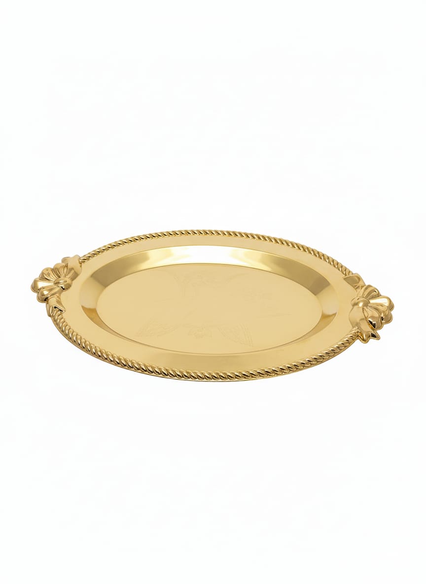 Edelolanz Gold Oval Steel Tray 27×18 cm – Stylish Luxury Tray, Smooth Finish with Glossy Shine, Ideal for Serving or Home Décor Use - Al Kabayel Discount CentreEdelolanz Gold Oval Steel Tray 27×18 cm – Stylish Luxury Tray, Smooth Finish with Glossy Shine, Ideal for Serving or Home Décor UseServing TraysEDELOLANZAl Kabayel Discount Centre