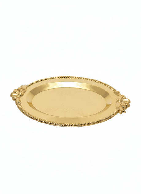 Edelolanz Gold Oval Steel Tray 27×18 cm – Stylish Luxury Tray, Smooth Finish with Glossy Shine, Ideal for Serving or Home Décor Use - Al Kabayel Discount CentreEdelolanz Gold Oval Steel Tray 27×18 cm – Stylish Luxury Tray, Smooth Finish with Glossy Shine, Ideal for Serving or Home Décor UseServing TraysEDELOLANZAl Kabayel Discount Centre