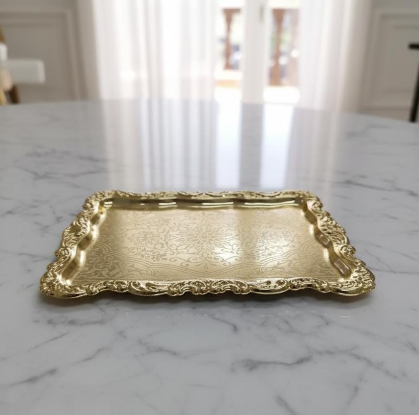 Edelolanz Gold Rectangular Steel Tray 24×19 cm – Elegant Home Accessory, Smooth Shine Finish, Ideal for Décor or Gifting - Al Kabayel Discount CentreEdelolanz Gold Rectangular Steel Tray 24×19 cm – Elegant Home Accessory, Smooth Shine Finish, Ideal for Décor or GiftingServing TraysEDELOLANZAl Kabayel Discount Centre