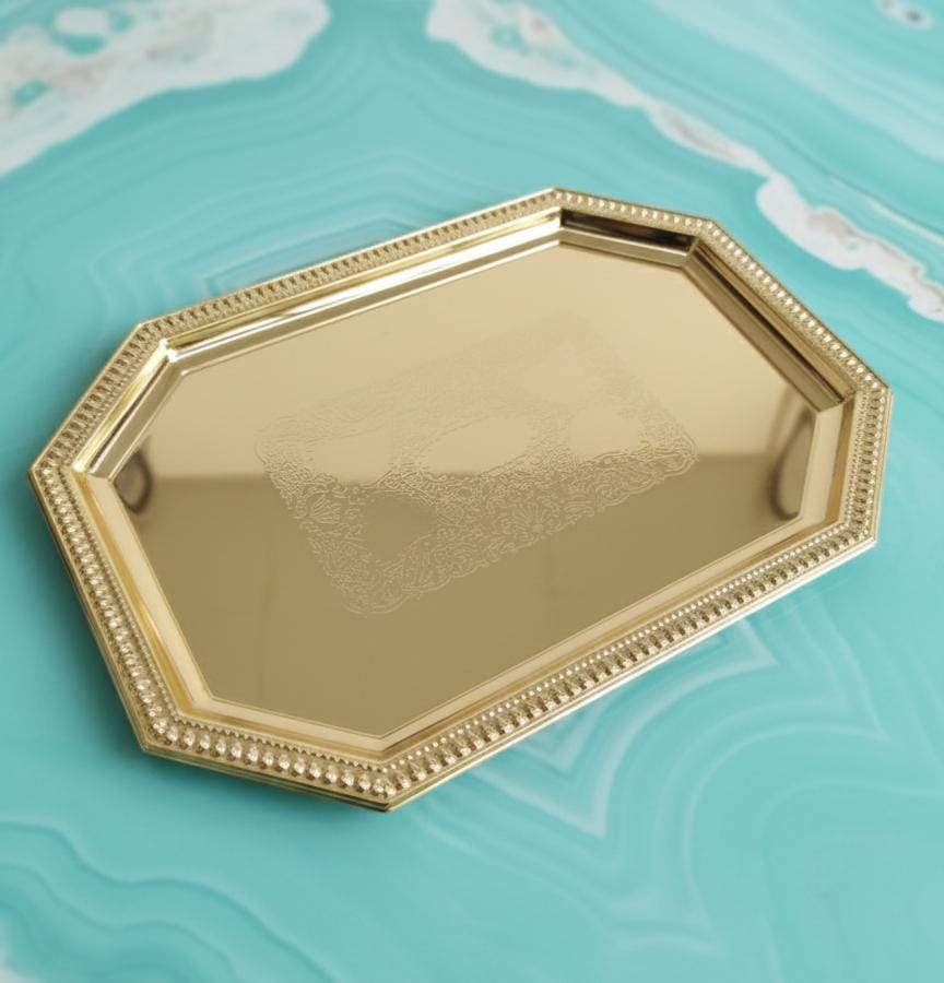 Edelolanz Gold Rectangular Steel Tray 31×21 cm – Sophisticated Design, Versatile Use for Serving or Displaying Décor Items - Al Kabayel Discount CentreEdelolanz Gold Rectangular Steel Tray 31×21 cm – Sophisticated Design, Versatile Use for Serving or Displaying Décor ItemsServing TraysEDELOLANZAl Kabayel Discount Centre