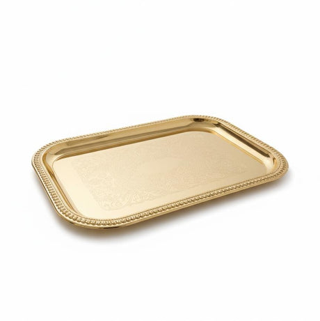Edelolanz Gold Rectangular Steel Tray 35×24 cm – Elegant Polished Design, Perfect for Serving, Decoration, or Tabletop Display - Al Kabayel Discount CentreEdelolanz Gold Rectangular Steel Tray 35×24 cm – Elegant Polished Design, Perfect for Serving, Decoration, or Tabletop DisplayServing TraysEDELOLANZAl Kabayel Discount Centre