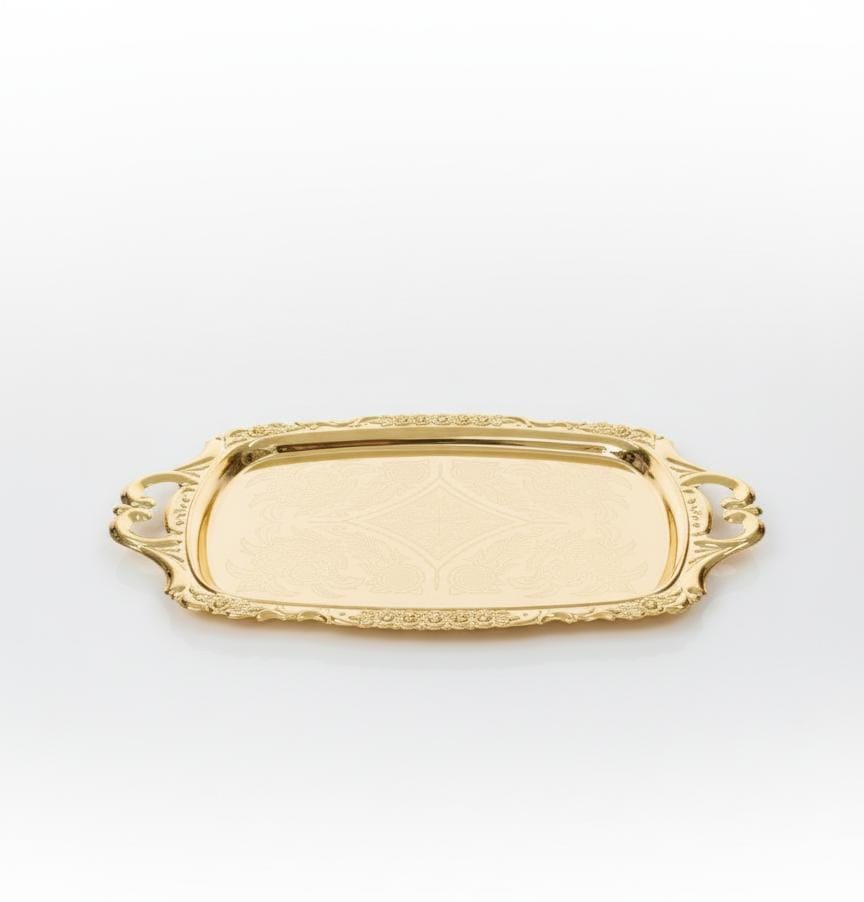 Edelolanz Gold Rectangular Steel Tray 43×27 cm – Premium Decorative Tray, Sturdy Build, Adds a Touch of Elegance to Any Setting - Al Kabayel Discount CentreEdelolanz Gold Rectangular Steel Tray 43×27 cm – Premium Decorative Tray, Sturdy Build, Adds a Touch of Elegance to Any SettingServing TraysEDELOLANZAl Kabayel Discount Centre