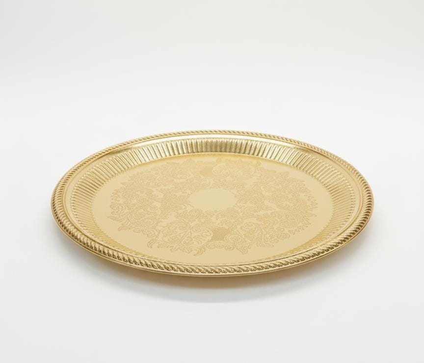 Edelolanz Gold Round Steel Tray 22.5 cm – Compact & Stylish, High - Quality Metal Finish, Great for Coffee Tables or Dressing Tables - Al Kabayel Discount CentreEdelolanz Gold Round Steel Tray 22.5 cm – Compact & Stylish, High - Quality Metal Finish, Great for Coffee Tables or Dressing TablesServing TraysEDELOLANZAl Kabayel Discount Centre