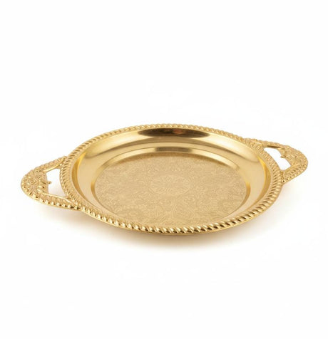 Edelolanz Gold Round Steel Tray 25 cm – Modern Circular Design, Shiny Finish, Ideal for Candles, Snacks, or Table Centerpieces - Al Kabayel Discount CentreEdelolanz Gold Round Steel Tray 25 cm – Modern Circular Design, Shiny Finish, Ideal for Candles, Snacks, or Table CenterpiecesServing TraysEDELOLANZAl Kabayel Discount Centre