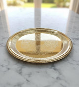 Edelolanz Gold Round Steel Tray 28 cm – Elegant and Durable, Ideal for Serving, Display, or Decorative Arrangements - Al Kabayel Discount CentreEdelolanz Gold Round Steel Tray 28 cm – Elegant and Durable, Ideal for Serving, Display, or Decorative ArrangementsServing TraysEDELOLANZAl Kabayel Discount Centre