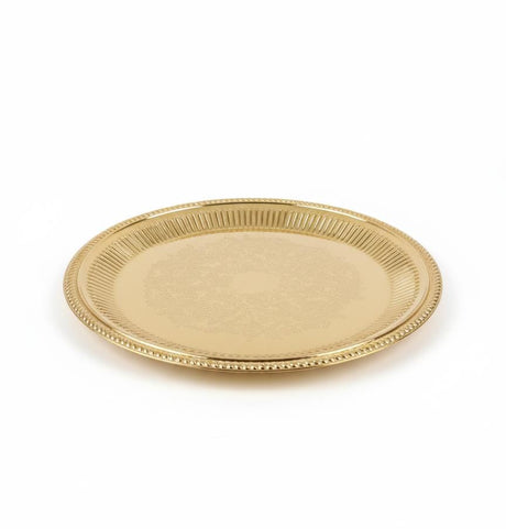 Edelolanz Gold Round Steel Tray 28 cm – Elegant and Durable, Ideal for Serving, Display, or Decorative Arrangements - Al Kabayel Discount CentreEdelolanz Gold Round Steel Tray 28 cm – Elegant and Durable, Ideal for Serving, Display, or Decorative ArrangementsServing TraysEDELOLANZAl Kabayel Discount Centre