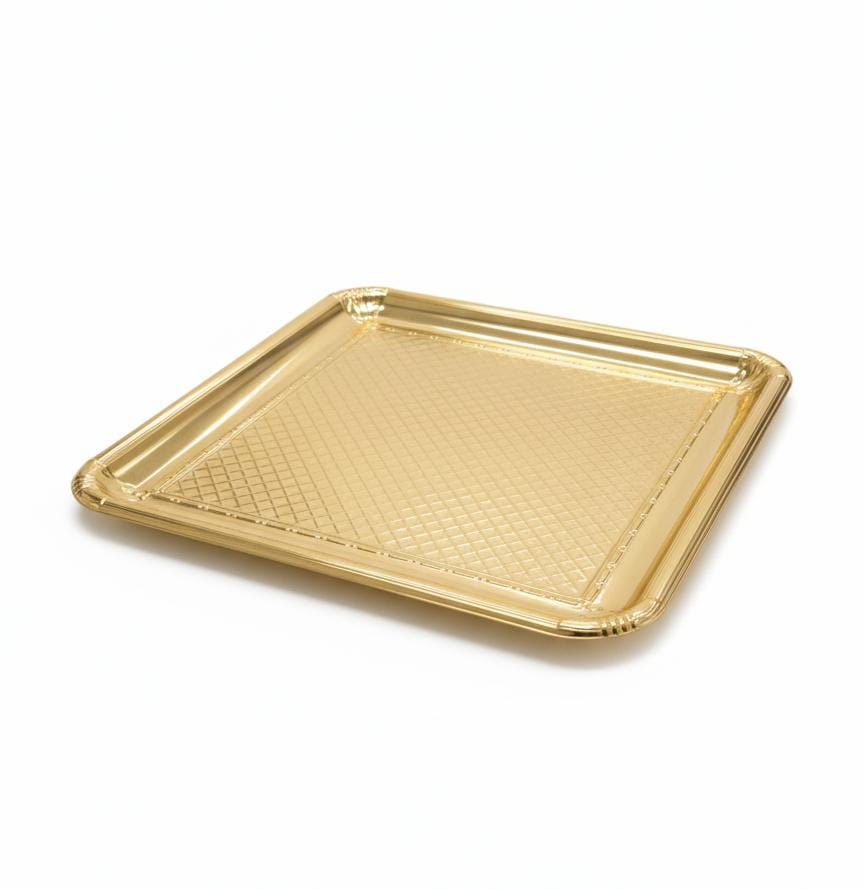Edelolanz Gold Square Shape Steel Tray 23×23 cm – Stylish Geometric Design, Polished Finish, Ideal for Organizing or Display - Al Kabayel Discount CentreEdelolanz Gold Square Shape Steel Tray 23×23 cm – Stylish Geometric Design, Polished Finish, Ideal for Organizing or DisplayServing TraysEDELOLANZAl Kabayel Discount Centre