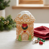 Ceramic Christmas Gingerbread House Candy Jar with Lid - 18×10cm