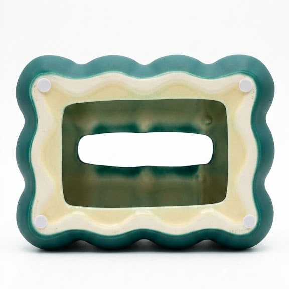 Teal Green Bubble Cluster Ceramic Napkin Holder – 20×16×10 cm