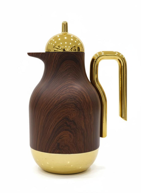 Ejshe 1 Liter Wood Pattern Vacuum Flask – Natural Wood Grain Look with Gold Finish Lid, Perfect for Elegant Home Décor - Al Kabayel Discount CentreEjshe 1 Liter Wood Pattern Vacuum Flask – Natural Wood Grain Look with Gold Finish Lid, Perfect for Elegant Home DécorThermosEJSHEAl Kabayel Discount Centre