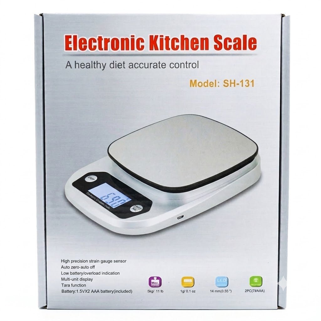 Electronic Kitchen Scale Assorted Color – Model SH-131 | High Precision Digital Food Scale - Al Kabayel Discount CentreElectronic Kitchen Scale Assorted Color – Model SH-131 | High Precision Digital Food ScaleKitchen Utensils & GadgetsAKDCAl Kabayel Discount Centre