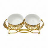 Elegant 2 - Section White Ceramic Candy Bowl with Luxury Gold Metal Holder & Lid – Premium Serving Tray for Chocolates Snacks and Dry Fruits 25×12 cm - Al Kabayel Discount CentreElegant 2 - Section White Ceramic Candy Bowl with Luxury Gold Metal Holder & Lid – Premium Serving Tray for Chocolates Snacks and Dry Fruits 25×12 cmJars & Food SaversAKDCAl Kabayel Discount Centre