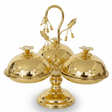 Elegant 3 - Section Gold Candy Serving Bowl with Lid – Footed Design for Nuts, Sweets & Dry Fruits – 17 × 33 cm - Al Kabayel Discount CentreElegant 3 - Section Gold Candy Serving Bowl with Lid – Footed Design for Nuts, Sweets & Dry Fruits – 17 × 33 cmServing TraysAKDCAl Kabayel Discount Centre