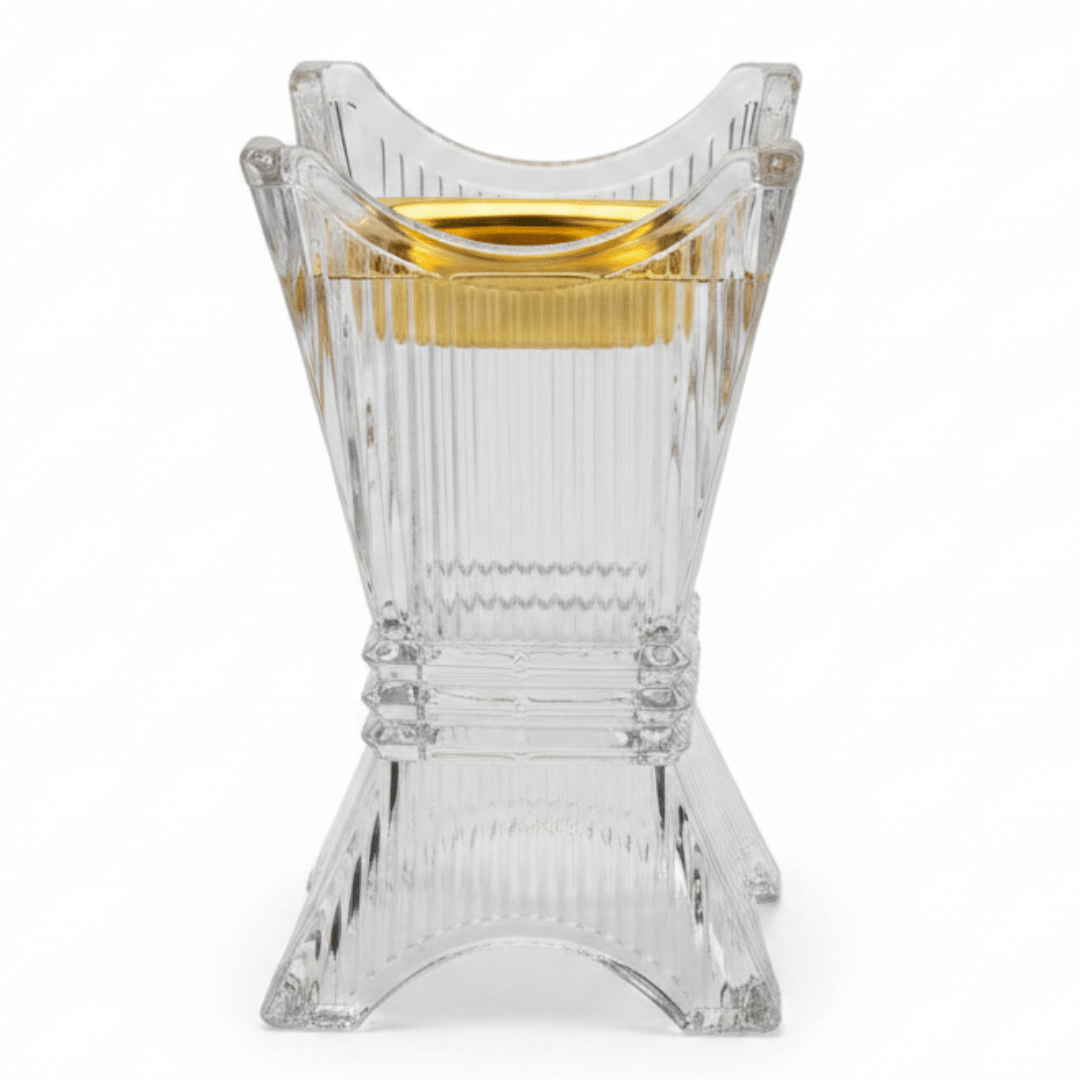 Elegant Crystal Glass Incense Burner with Gold Insert — 14×8 cm - Al Kabayel Discount CentreElegant Crystal Glass Incense Burner with Gold Insert — 14×8 cmIncense BurnerAKDCAl Kabayel Discount Centre