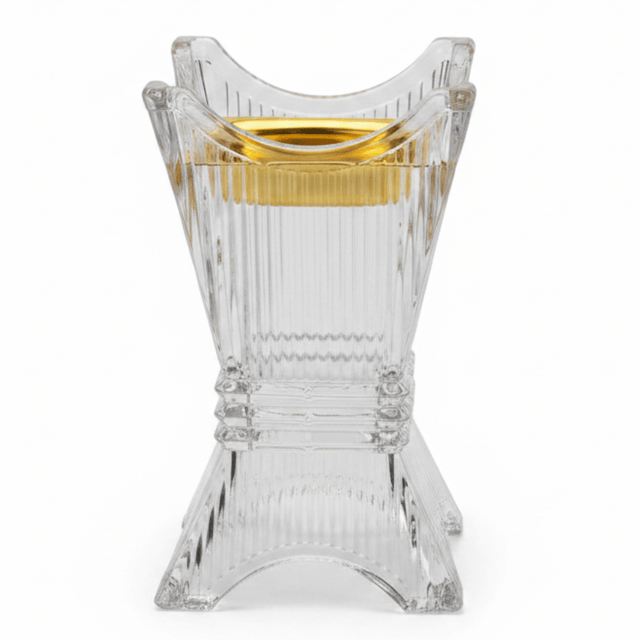Elegant Crystal Glass Incense Burner with Gold Insert — 14×8 cm - Al Kabayel Discount CentreElegant Crystal Glass Incense Burner with Gold Insert — 14×8 cmIncense BurnerAKDCAl Kabayel Discount Centre