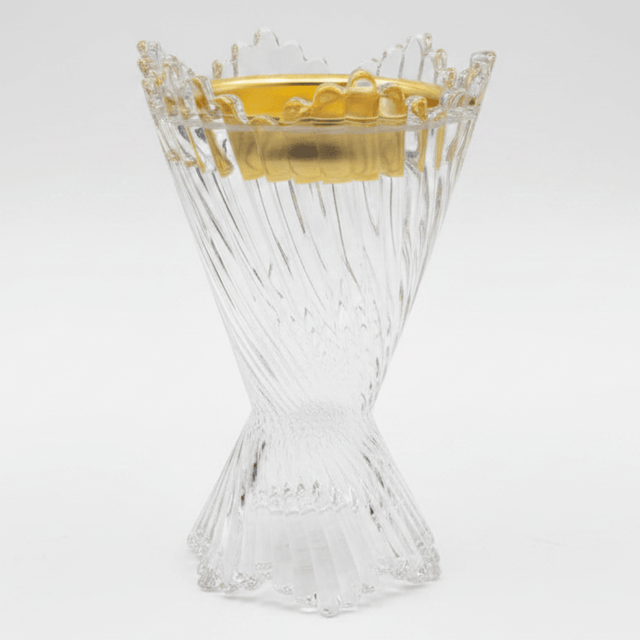 Elegant Crystal Glass Incense Burner with Gold Rim — 17cm - Al Kabayel Discount CentreElegant Crystal Glass Incense Burner with Gold Rim — 17cmIncense burnerAKDCAl Kabayel Discount Centre