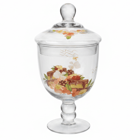 Elegant Floral Glass Candy Jar with Lid – 1600ml - Al Kabayel Discount CentreElegant Floral Glass Candy Jar with Lid – 1600mlJars & Food SaversAKDCAl Kabayel Discount Centre