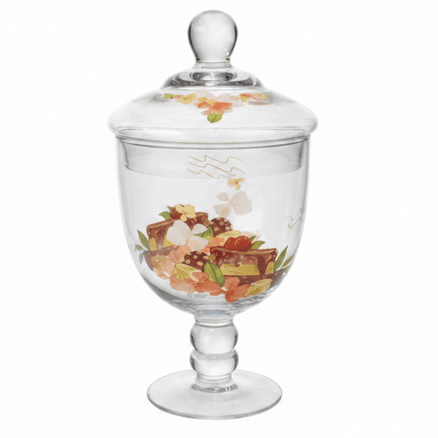 Elegant Floral Glass Candy Jar with Lid – 1600ml - Al Kabayel Discount CentreElegant Floral Glass Candy Jar with Lid – 1600mlJars & Food SaversAKDCAl Kabayel Discount Centre
