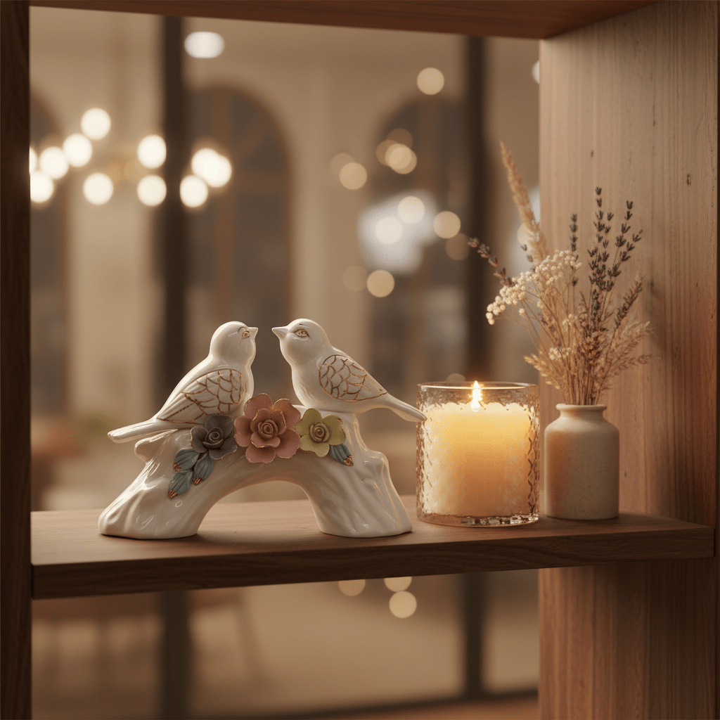 Elegant Floral Harmony White Ceramic Bird Pair Table Décor Showpiece for Living Room – 23×18cm - Al Kabayel Discount CentreElegant Floral Harmony White Ceramic Bird Pair Table Décor Showpiece for Living Room – 23×18cmHome Décor AccentsAKDCAl Kabayel Discount Centre