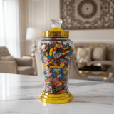 Elegant Glass Candy Jar with Golden Base & Lid — 3000ml - Al Kabayel Discount CentreElegant Glass Candy Jar with Golden Base & Lid — 3000mlJars & Food SaversAKDCAl Kabayel Discount Centre
