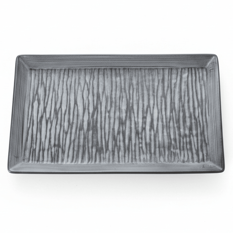 Elegant Grey & Black Ceramic Rectangle Plate | 25×16.5cm | - Al Kabayel Discount CentreElegant Grey & Black Ceramic Rectangle Plate | 25×16.5cm |PlatesAKDCAl Kabayel Discount Centre