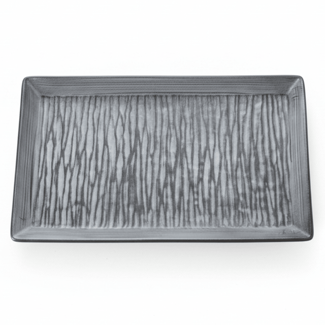 Elegant Grey & Black Ceramic Rectangle Plate | 25×16.5cm | - Al Kabayel Discount CentreElegant Grey & Black Ceramic Rectangle Plate | 25×16.5cm |PlatesAKDCAl Kabayel Discount Centre
