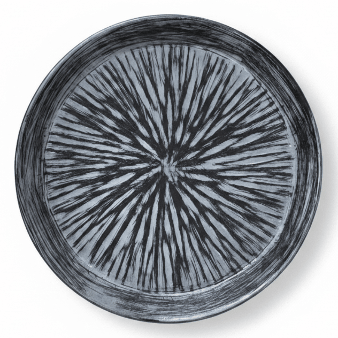 Elegant Grey & Black Ceramic Round Plate 20cm | Starburst Radial Design - Al Kabayel Discount CentreElegant Grey & Black Ceramic Round Plate 20cm | Starburst Radial DesignPlatesAKDCAl Kabayel Discount Centre