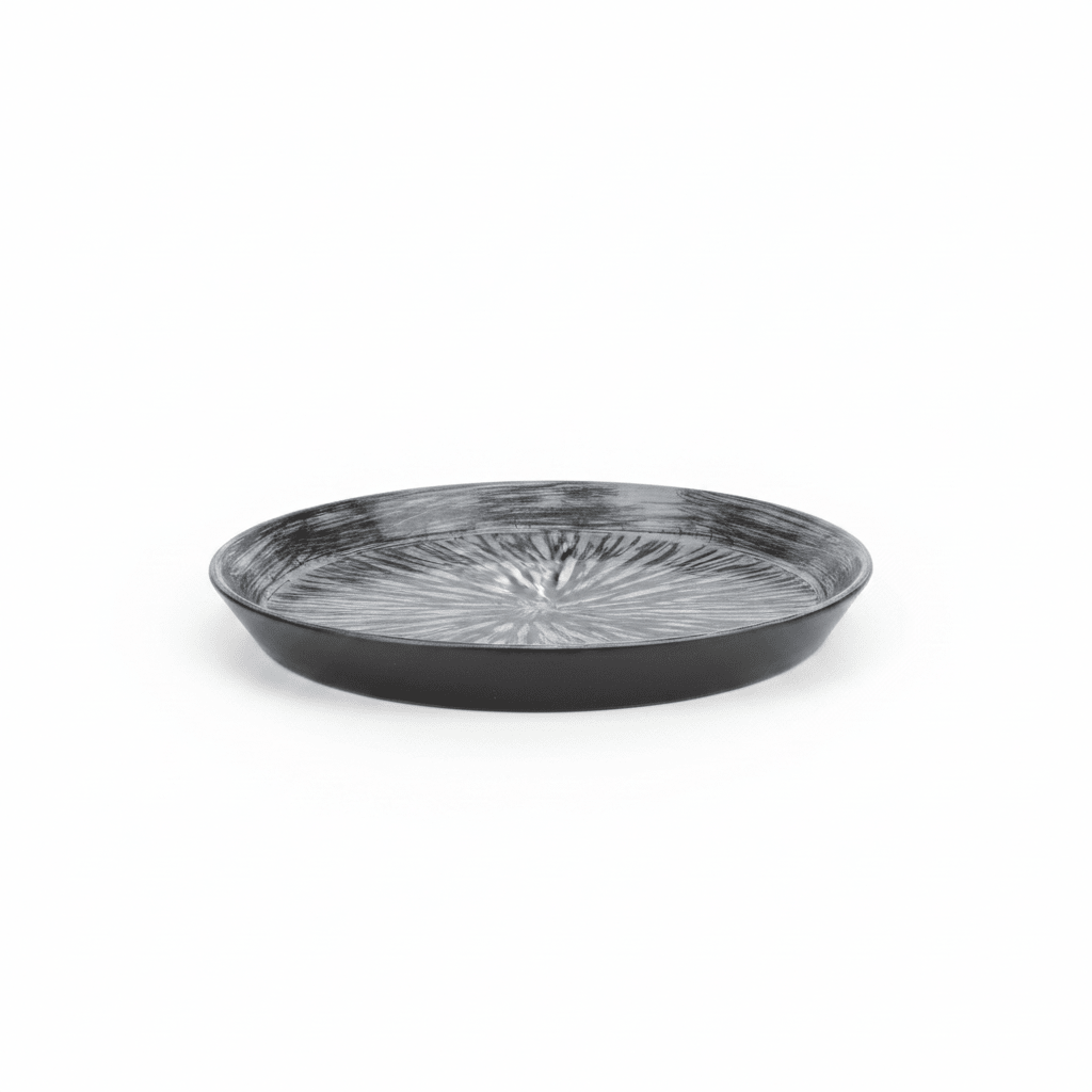 Elegant Grey & Black Ceramic Round Plate 20cm | Starburst Radial Design - Al Kabayel Discount CentreElegant Grey & Black Ceramic Round Plate 20cm | Starburst Radial DesignPlatesAKDCAl Kabayel Discount Centre
