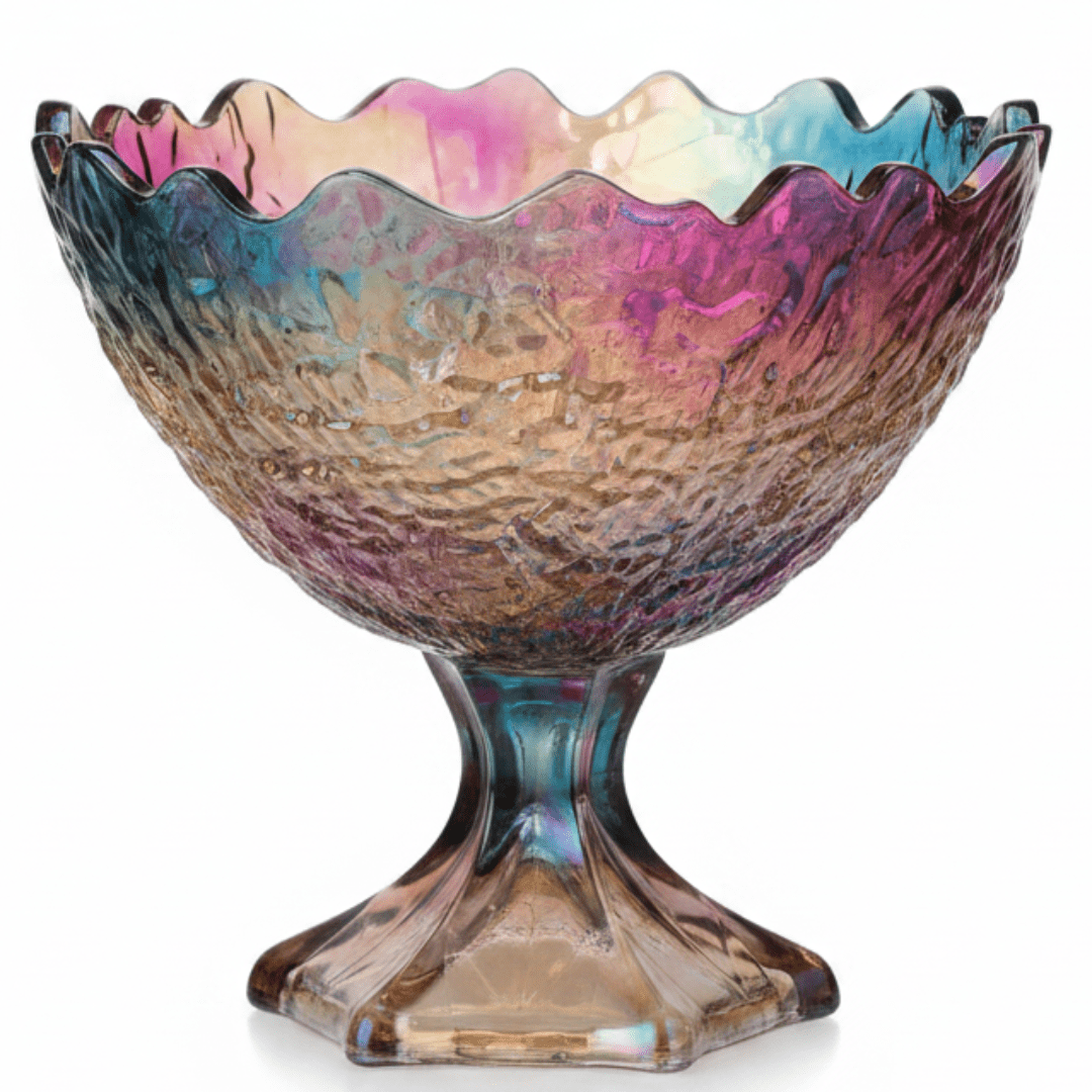 Elegant Iridescent Glass Footed Candy Bowl | 17×17 cm | - Al Kabayel Discount CentreElegant Iridescent Glass Footed Candy Bowl | 17×17 cm |BowlsAKDCAl Kabayel Discount Centre