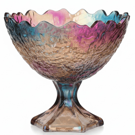Elegant Iridescent Glass Footed Candy Bowl | 17×17 cm | - Al Kabayel Discount CentreElegant Iridescent Glass Footed Candy Bowl | 17×17 cm |BowlsAKDCAl Kabayel Discount Centre