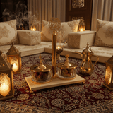 Elegant Majlis Dual Glass Candy Bowl with Cream Metal Stand & Decorative Gold Lid – Premium Serving Dish for Nuts Dates and Chocolates 25×13 cm - Al Kabayel Discount CentreElegant Majlis Dual Glass Candy Bowl with Cream Metal Stand & Decorative Gold Lid – Premium Serving Dish for Nuts Dates and Chocolates 25×13 cmJars & Food SaversAKDCAl Kabayel Discount Centre