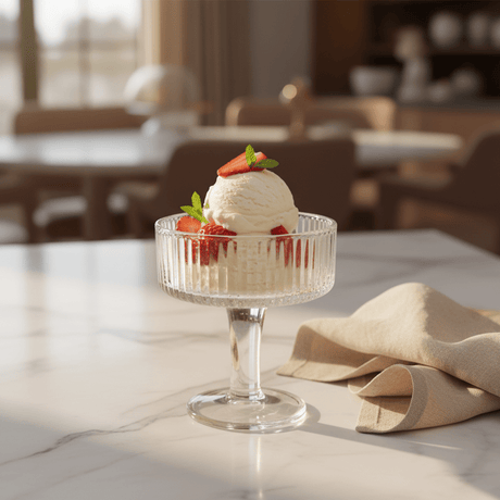 Elegant Ribbed Footed Glass Ice Cream Cup | 100ml | - Al Kabayel Discount CentreElegant Ribbed Footed Glass Ice Cream Cup | 100ml |TumblersAKDCAl Kabayel Discount Centre