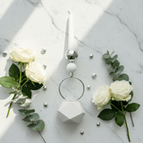 Elegant Silver Metal Candle Holder with White Chalk Base for Home Décor – 23cm - Al Kabayel Discount CentreElegant Silver Metal Candle Holder with White Chalk Base for Home Décor – 23cmHome Décor AccentsAKDCAl Kabayel Discount Centre