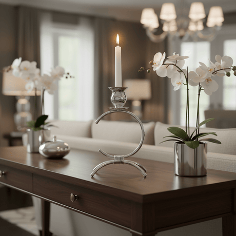 Elegant Silver Metal Decorative Candle Holder for Luxury Home and Event Decoration – 17cm - Al Kabayel Discount CentreElegant Silver Metal Decorative Candle Holder for Luxury Home and Event Decoration – 17cmHome Décor AccentsAKDCAl Kabayel Discount Centre