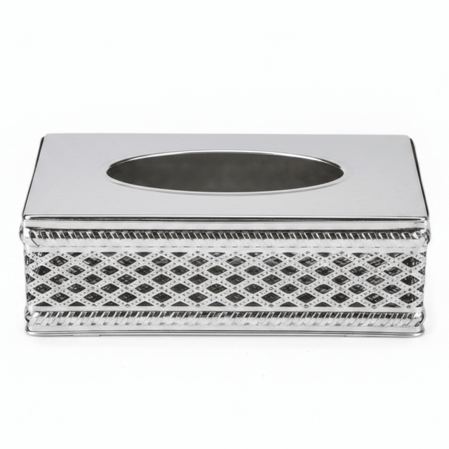 Elegant Silver Metal Tissue Box with Premium Modern Decorative Design – Luxury Tissue Holder for Living Room Office and Majlis 22×12 cm - Al Kabayel Discount CentreElegant Silver Metal Tissue Box with Premium Modern Decorative Design – Luxury Tissue Holder for Living Room Office and Majlis 22×12 cmNapkin Holders & Tissue BoxAKDCAl Kabayel Discount Centre