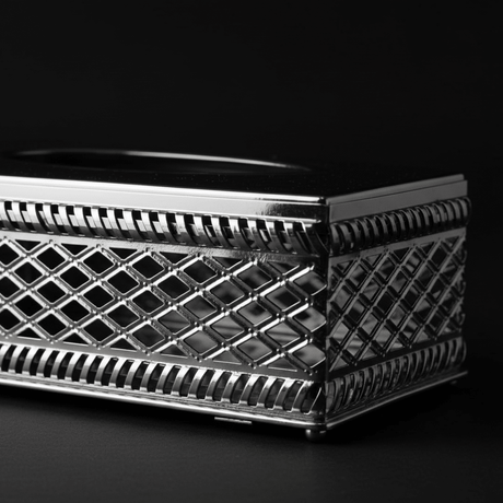 Elegant Silver Metal Tissue Box with Premium Modern Decorative Design – Luxury Tissue Holder for Living Room Office and Majlis 22×12 cm - Al Kabayel Discount CentreElegant Silver Metal Tissue Box with Premium Modern Decorative Design – Luxury Tissue Holder for Living Room Office and Majlis 22×12 cmNapkin Holders & Tissue BoxAKDCAl Kabayel Discount Centre