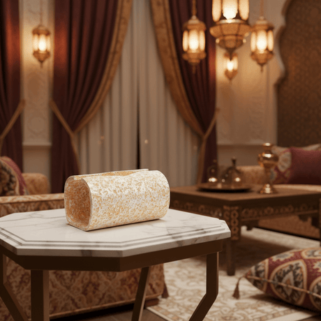 Elegant Speckled Gold & White Pop Tissue Holder with Luxury Decorative Finish – Modern Tissue Storage Box for Home and Office 19×10 cm - Al Kabayel Discount CentreElegant Speckled Gold & White Pop Tissue Holder with Luxury Decorative Finish – Modern Tissue Storage Box for Home and Office 19×10 cmNapkin Holders & Tissue BoxAKDCAl Kabayel Discount Centre