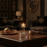 Elegant Striped Design Glass Footed Candle Holder for Modern Decorative Display – 10cm - Al Kabayel Discount CentreElegant Striped Design Glass Footed Candle Holder for Modern Decorative Display – 10cmHome Décor AccentsAKDCAl Kabayel Discount Centre