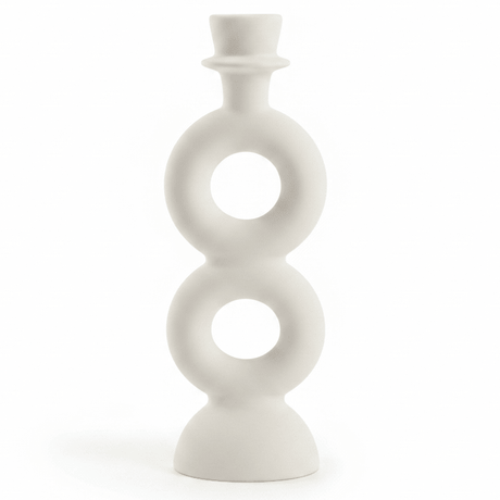 Elegant White Ceramic Candle Holder for Modern Home & Office Décor – 23cm - Al Kabayel Discount CentreElegant White Ceramic Candle Holder for Modern Home & Office Décor – 23cmHome Décor AccentsAKDCAl Kabayel Discount Centre